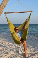 Caribbean Jumbo Hammock Chairs made of polyester and wood spreader is varnished and 47 inches wide